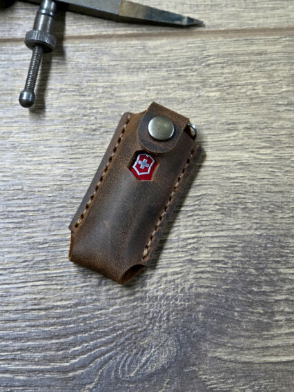 0.6223 Çakılar ile uyumlu El Yapımı Deri Kılıf, Koyu Kahve - 1