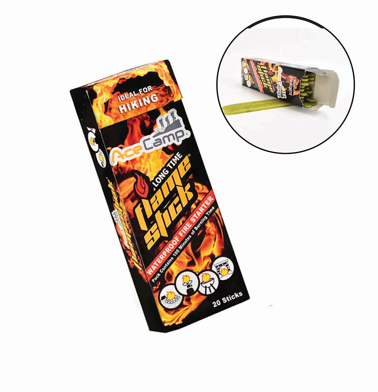 ​Acecamp 3512.1 Flame Stick, Çıra (20 Adet)