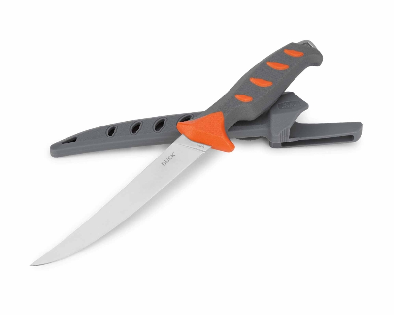 Buck 144 Hookset Fileto Bıçağı, Turuncu-Gri, Blister - 2