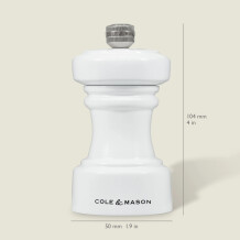 Cole & Mason Hoxton Parlak Beyaz Biber Değirmeni 104mm - 3