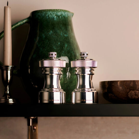 Cole & Mason Hoxton Gümüş Kaplama Tuz ve Biber Değirmenleri 104mm - 2