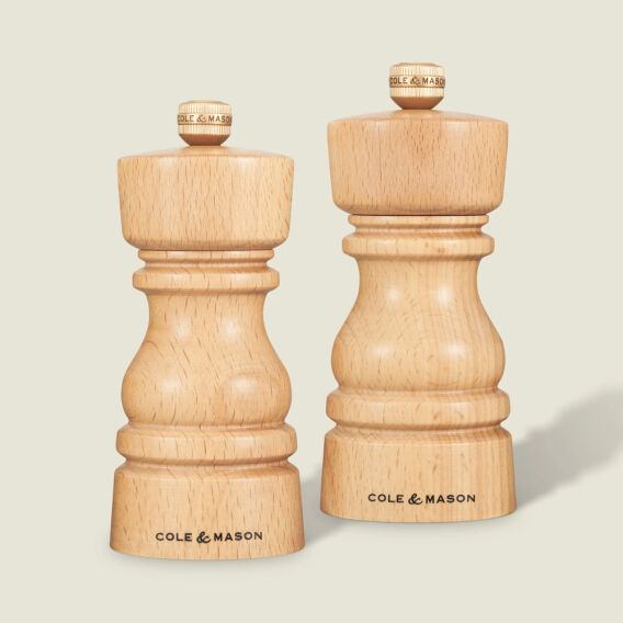 Cole & Mason Londra Doğal Kayın Tuz ve Karabiber Değirmenleri 130mm - 1