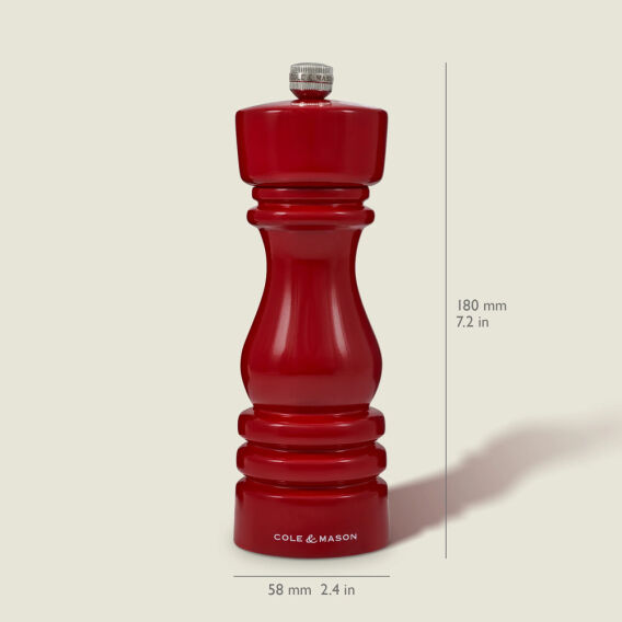 Cole & Mason London Parlak Kırmızı Tuz ve Biber Değirmenleri 180mm - 4