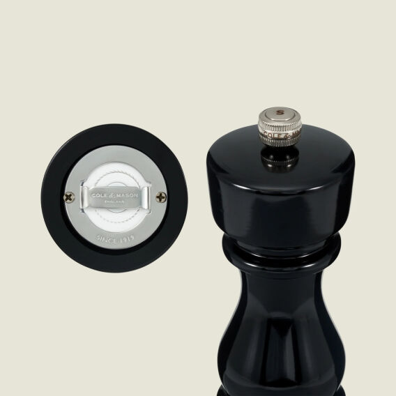 Cole & Mason London Parlak Siyah Tuz ve Biber Değirmenleri 180mm - 6