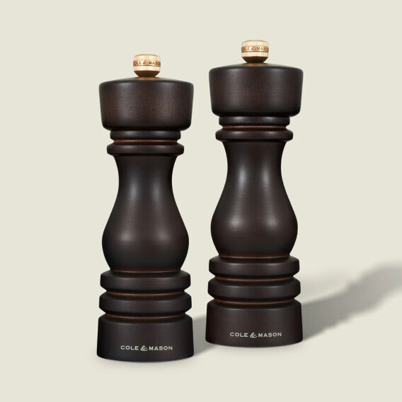 Cole & Mason London Çikolata Renkli Ahşap Tuz ve Biber Değirmenleri 180mm - 1