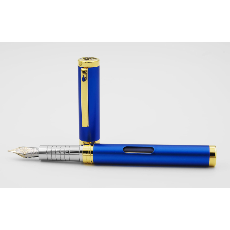 Diplomat D40504015 Nexus Mavi Altın Dolma Kalem, Medium 14K Altın Uç - 3