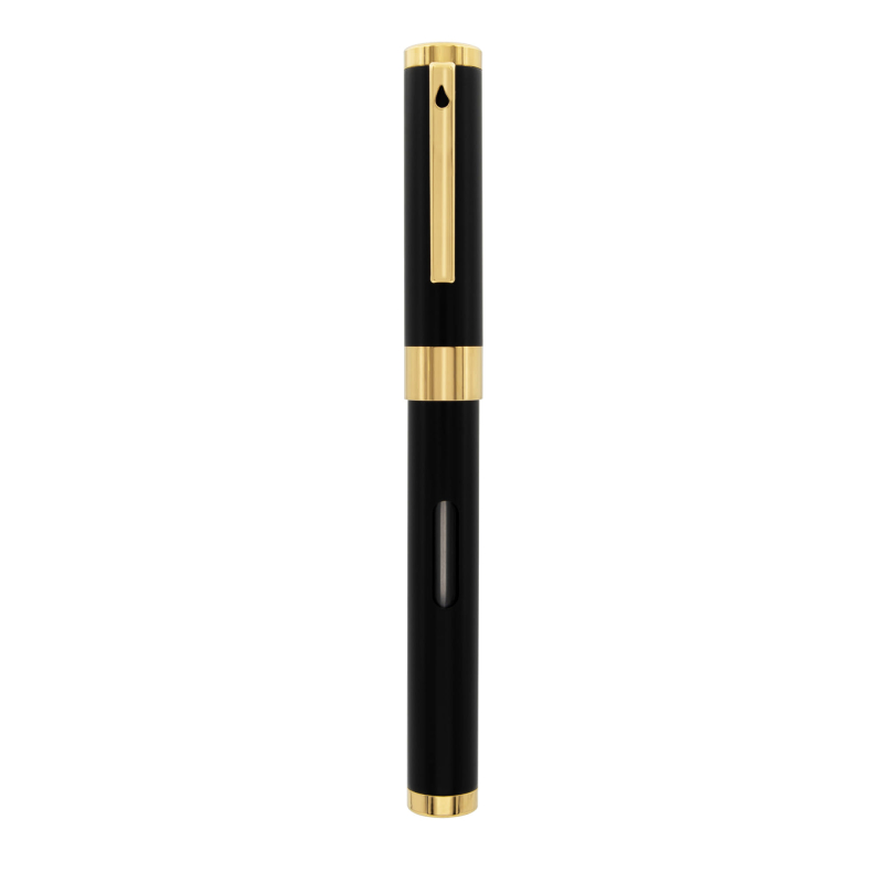 Diplomat D40502015 Nexus Nexus Siyah Altın Dolma Kalem, Medium 14K Altın Uç - 1