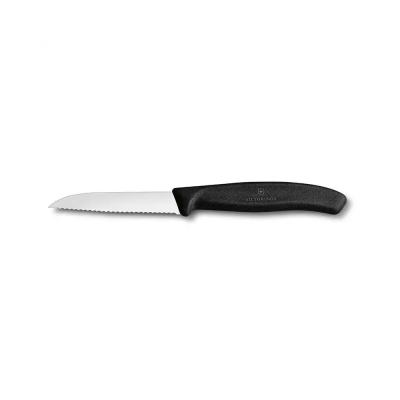 Victorinox 6.7433 8cm Siyah Tırtıklı Soyma Bıçağı - 1