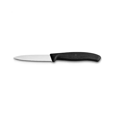Victorinox 6.7633 8cm Siyah Tırtıklı Soyma Bıçağı - 1