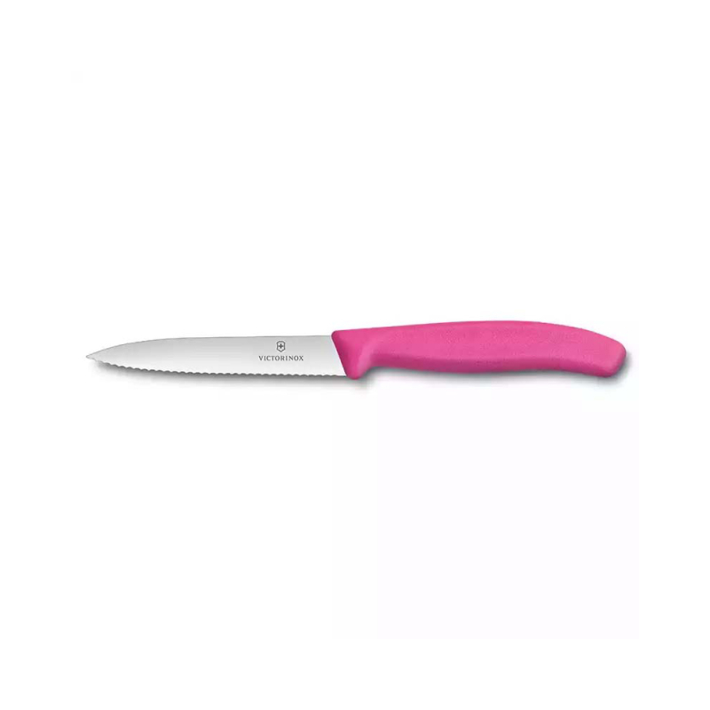 Victorinox 6.7736.L5 10cm Pembe Tırtıklı Soyma Bıçağı - 1