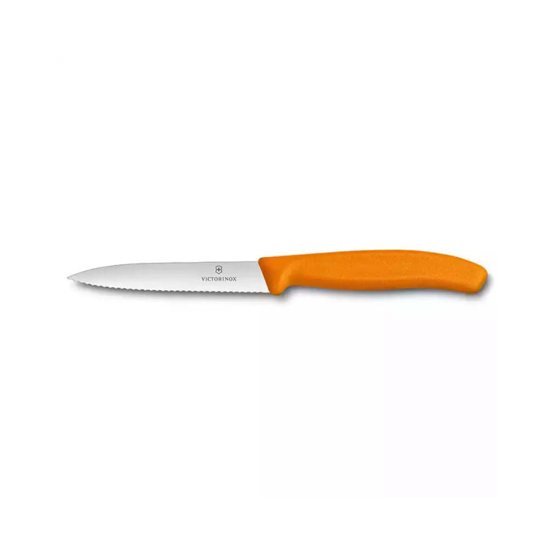 Victorinox 6.7736.L9 10cm Turuncu Tırtıklı Soyma Bıçağı - 1