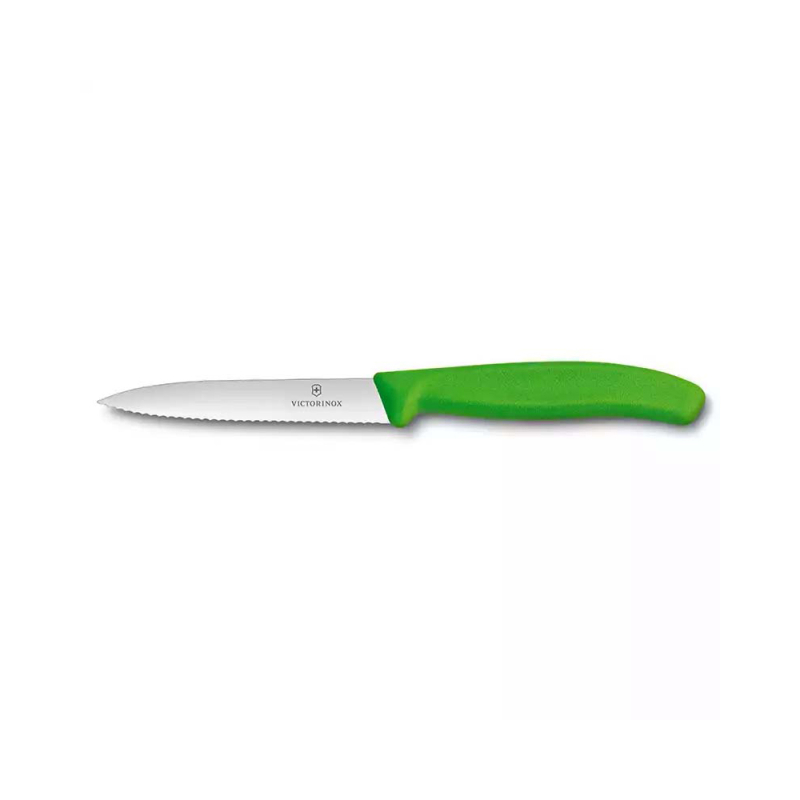 Victorinox 6.7736.L4 10cm Yeşil Tırtıklı Soyma Bıçağı - 1