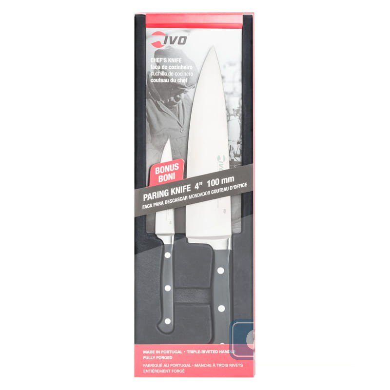 Ivo 2483 Dövme Çelik Şef + Soyma Bıçağı 2li Set