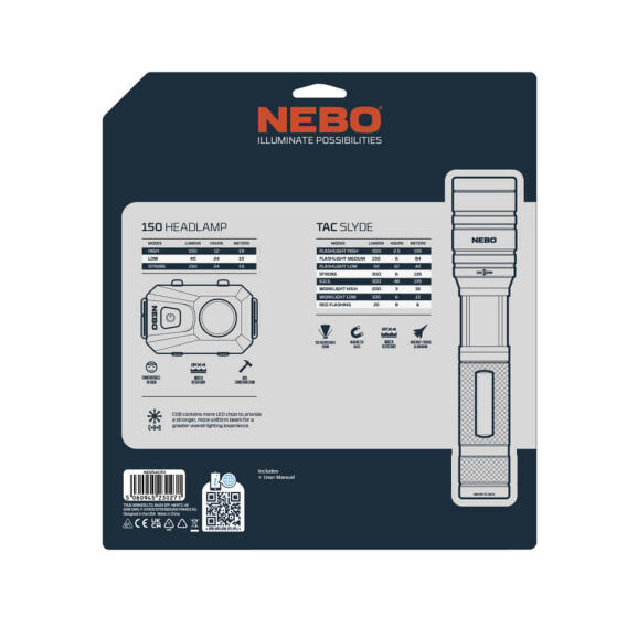 Nebo 6746Tacslyde 300 Lümen Fener + 150 Lümen Kafa Feneri Seti - 2