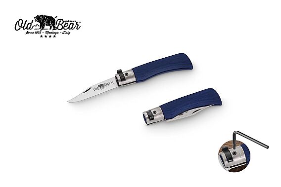 Antonini Old Bear 6cm Mavi Lamine Ahşap Saplı XS Çakı - 1