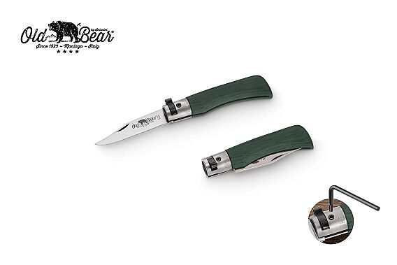 Antonini Old Bear 6cm Yeşil Lamine Ahşap Saplı XS Çakı - 1