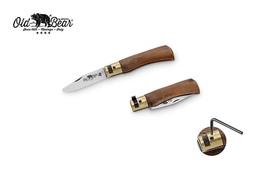 Antonini Old Bear 6cm Ceviz Ağacı Saplı Yuvarlak Uç Kapalı Ağız XS Çocuk Çakısı