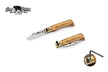 Antonini Old Bear 6cm Zeytin Ağacı Saplı Yuvarlak Uç Kapalı Ağız XS Çocuk Çakısı - 1