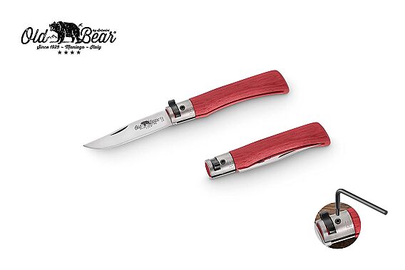 Antonini Old Bear 7cm Kırmızı Lamine Ahşap Saplı S Çakı - 1