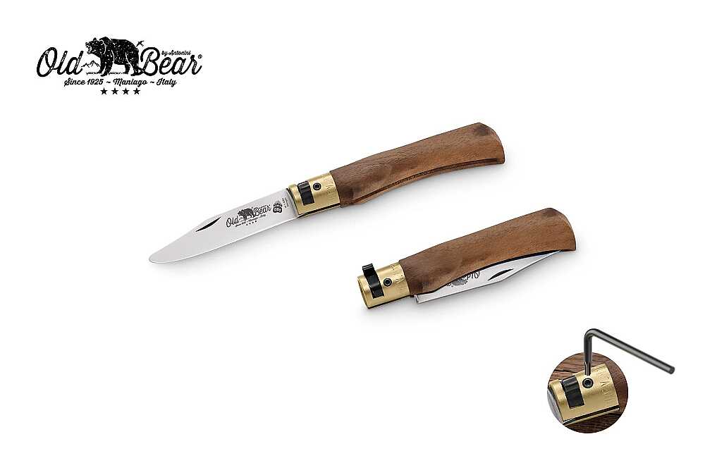 Antonini Old Bear 7cm Ceviz Ağacı Saplı Yuvarlak Uç Kapalı Ağız S Çocuk Çakısı