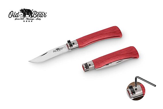 Antonini Old Bear 8cm Kırmızı Lamine Ahşap Saplı M Çakı - 1