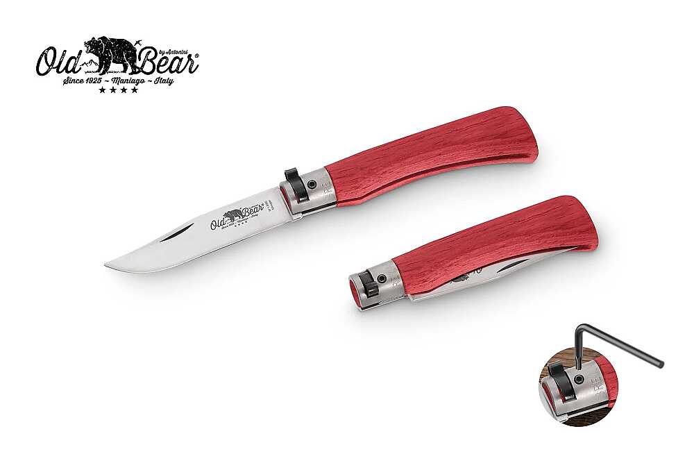 Antonini Old Bear 9cm Kırmızı Lamine Ahşap Saplı L Çakı