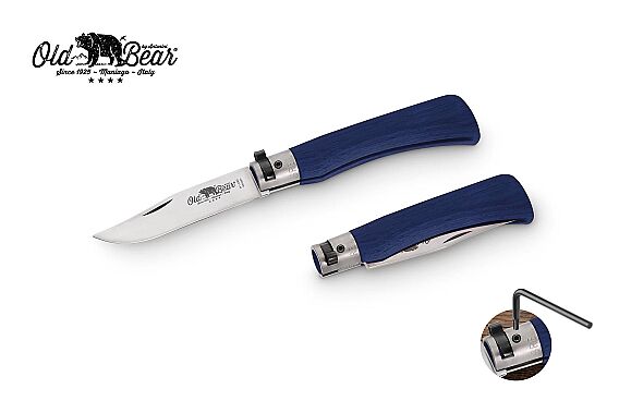 Antonini Old Bear 9cm Mavi Lamine Ahşap Saplı L Çakı - 1