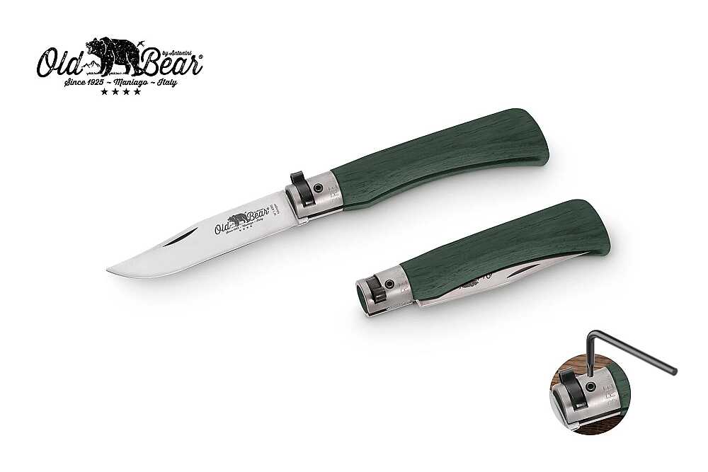 Antonini Old Bear 9cm Yeşil Lamine Ahşap Saplı L Çakı