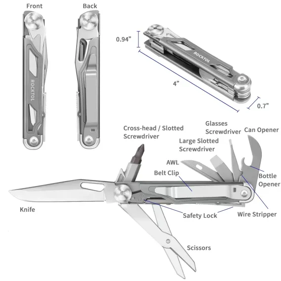 Rocktol 12 Fonksiyonlu Multitool Çakı - 6
