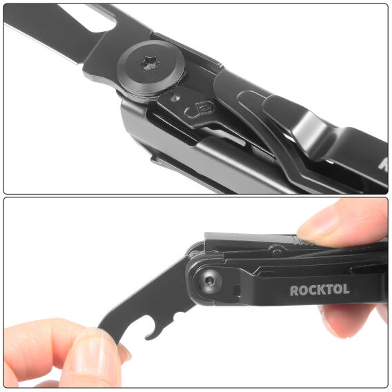 Rocktol 12 Fonksiyonlu Multitool Siyah Çakı Kılıflı - 6