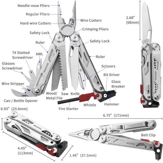 Rocktol 22 Fonksiyonlu Multitool Pense - 7