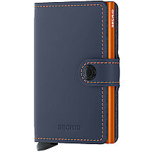 Secrid Miniwallet Matte Cüzdan, Gece Mavisi-Turuncu - 1