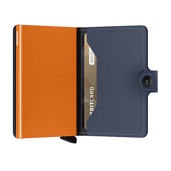 Secrid Miniwallet Matte Kartlık Cüzdan, Gece Mavisi-Turuncu - 3