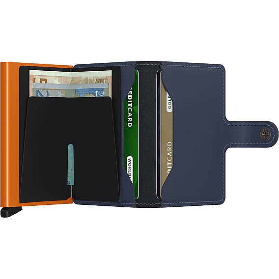 Secrid Miniwallet Matte Kartlık Cüzdan, Gece Mavisi-Turuncu - 4