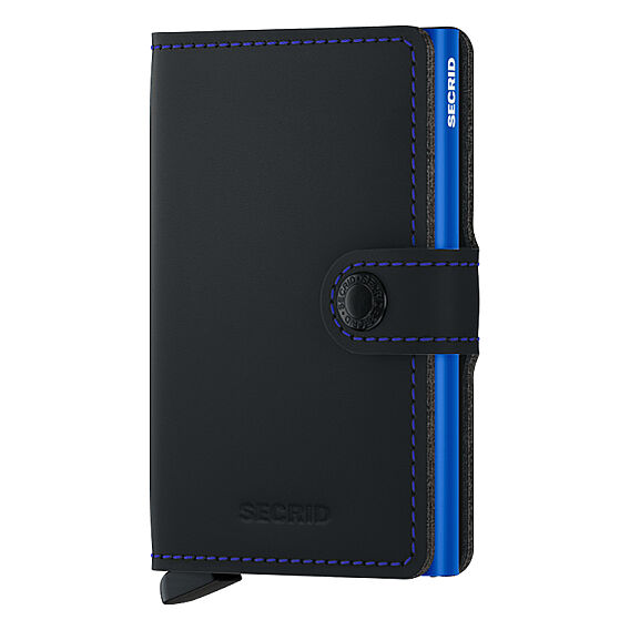 Secrid Miniwallet Matte Cüzdan, Siyah-Mavi - Secrid