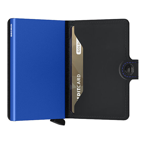 Secrid Miniwallet Matte Cüzdan, Siyah-Mavi - 2