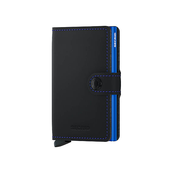 Secrid Miniwallet Matte Kartlık Cüzdan, Siyah-Mavi - Secrid