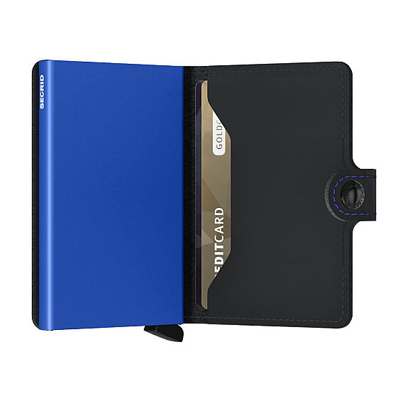 Secrid Miniwallet Matte Kartlık Cüzdan, Siyah-Mavi - 3
