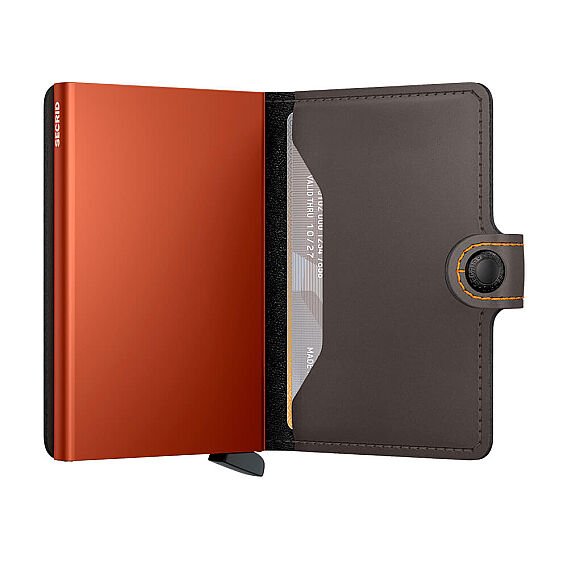 Secrid Miniwallet Matte Kartlık Cüzdan, Kahve-Turuncu - 3