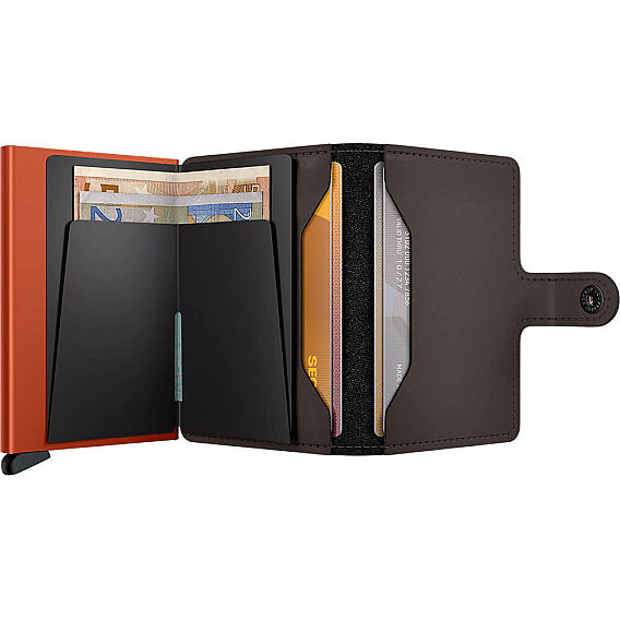 Secrid Miniwallet Matte Kartlık Cüzdan, Kahve-Turuncu - 4
