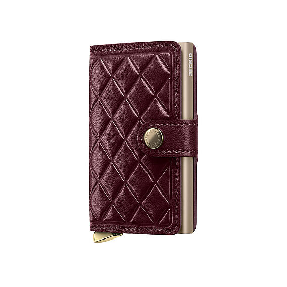 Secrid Premium Miniwallet+ Emboss Diamond Kartlık Cüzdan, Bordo - Secrid