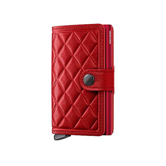 Secrid Premium Miniwallet+ Emboss Diamond Kartlık Cüzdan, Kırmızı - Secrid