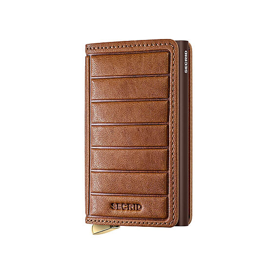 Secrid Premium Slimwallet+ Emboss Lines Kartlık Cüzdan, Kahve - Secrid