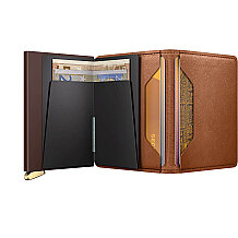 Secrid Premium Slimwallet+ Emboss Lines Kartlık Cüzdan, Kahve - 4
