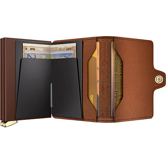 Secrid Premium Twinwallet+ Emboss Lines Kartlık Cüzdan, Kahve - 4