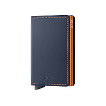 Secrid Slimwallet Matte Kartlık Cüzdan, Gece Mavisi-Turuncu - 1