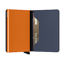 Secrid Slimwallet Matte Kartlık Cüzdan, Gece Mavisi-Turuncu - 3