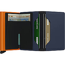 Secrid Slimwallet Matte Kartlık Cüzdan, Gece Mavisi-Turuncu - 4