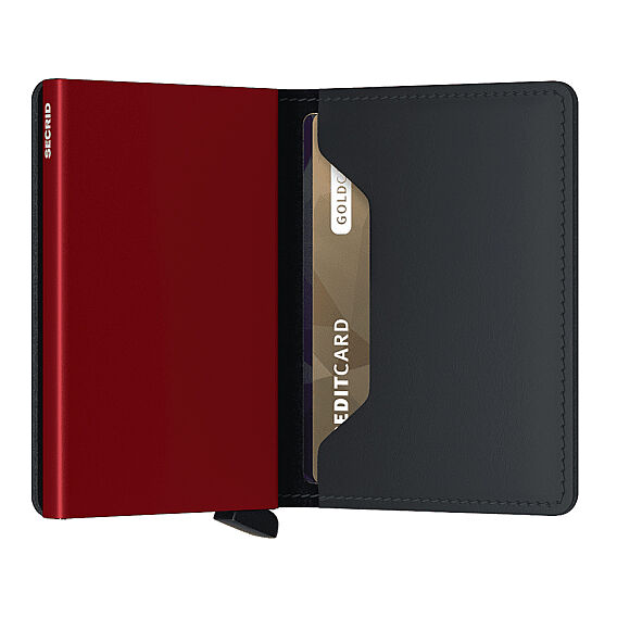 Secrid Slimwallet Matte Cüzdan, Siyah-Kırmızı - 2