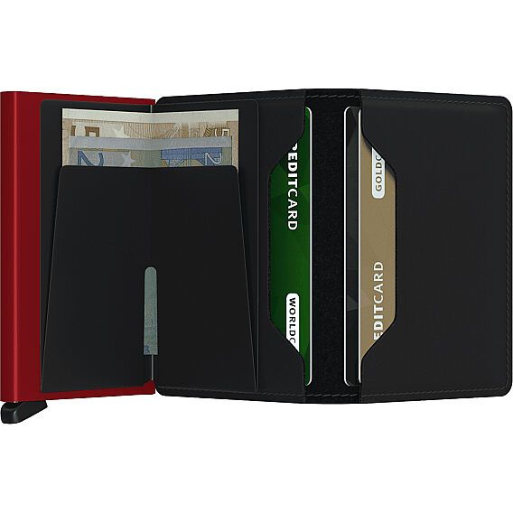 Secrid Slimwallet Matte Cüzdan, Siyah-Kırmızı - 3